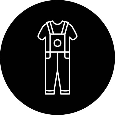 Dungarees simge vektör illüstrasyonu