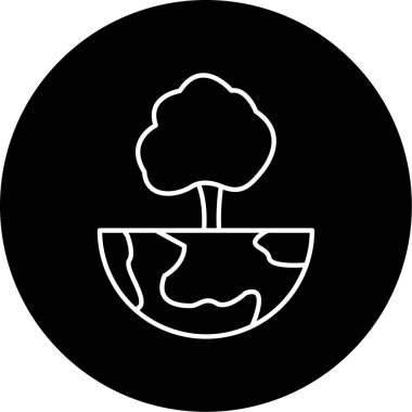 Dünya Ağacı ikonu vektör illüstrasyonu