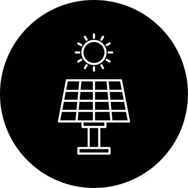 Güneş enerjisi ikon vektör illüstrasyonu