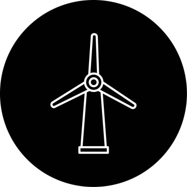 Rüzgar türbini simgesi vektör illüstrasyonu