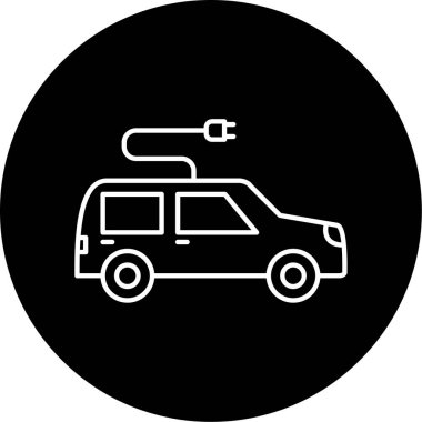 Elektrikli araba simgesi vektör illüstrasyonu