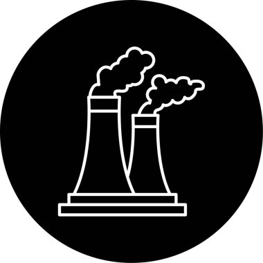 elektrik santrali ikon vektör illüstrasyonu