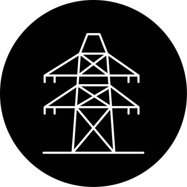 Elektrik Kulesi simge vektör çizim