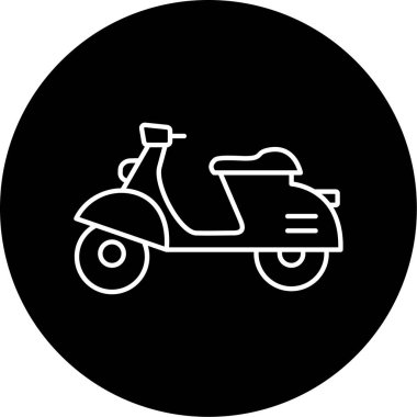 Elektrikli scooter simge vektör illüstrasyon