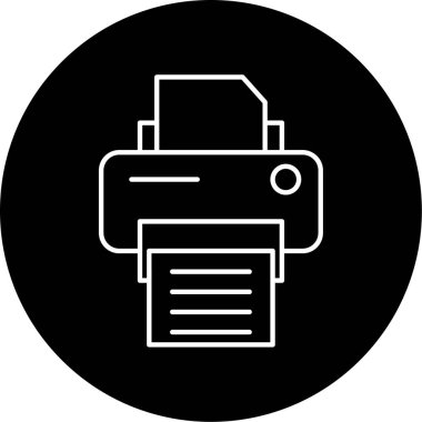 Yazıcı simgesi vektör illüstrasyonu