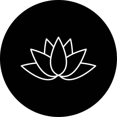 Lotus ikonu vektör illüstrasyonu