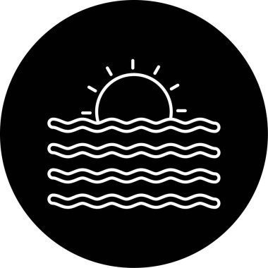 Deniz ikonu vektör illüstrasyonu