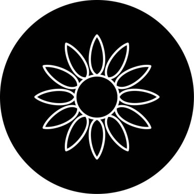 ayçiçeği ikonu vektör illüstrasyonu