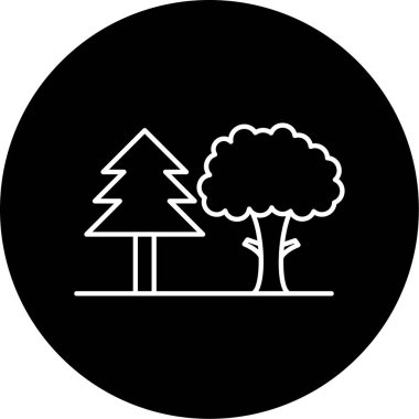 Orman ikonu vektör illüstrasyonu