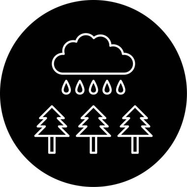Yağmur Ormanı ikonu vektör illüstrasyonu