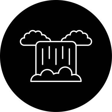 Şelale ikonu vektör illüstrasyonu