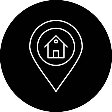 ev konumu ikon vektör illüstrasyonu