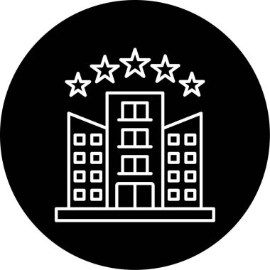 Beş Yıldız Oteli ikon vektör illüstrasyonu