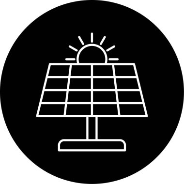Güneş enerjisi ikon vektör illüstrasyonu
