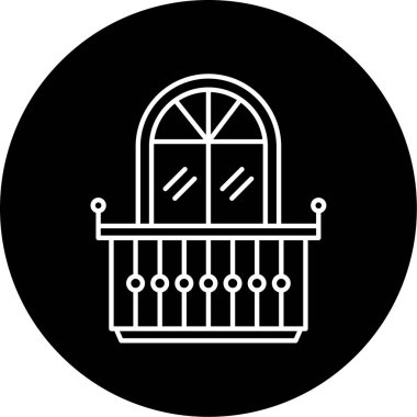Balkon simgesi vektör illüstrasyonu