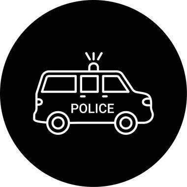 Polis Van simgesi vektör illüstrasyonu