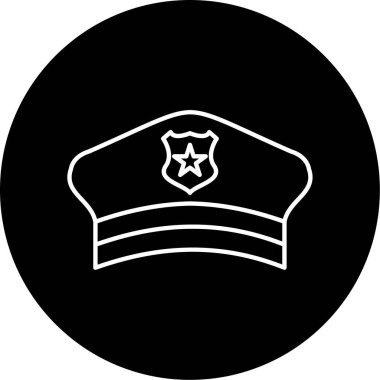polis şapka simgesi vektör illüstrasyonu