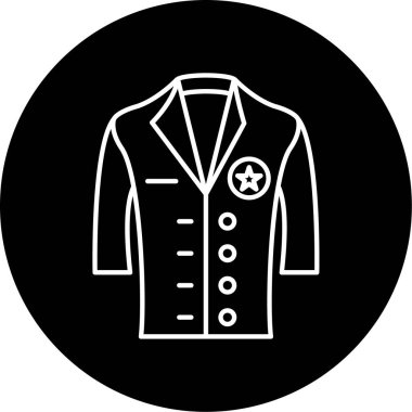 Polis üniforması ikon vektör illüstrasyonu