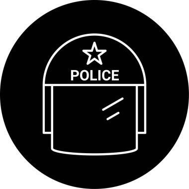 Polis miğferi ikon vektör illüstrasyonu