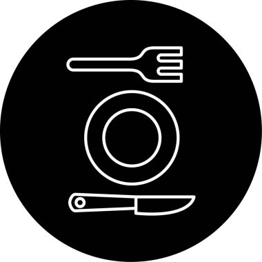 Çatal bıçak ikonu vektör illüstrasyonu