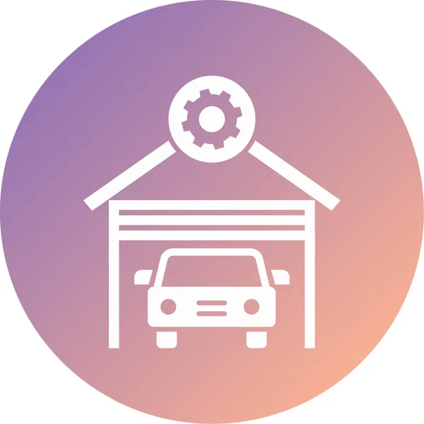 Car Garage Web Icon — Stock Vector