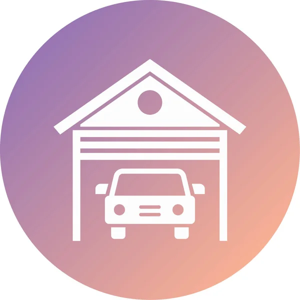 Car Garage Vector Icon Sign Design — Vetor de Stock