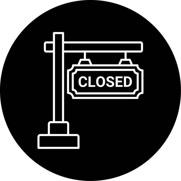 Closed Sign Icon Vector Illustration — Stockvektor