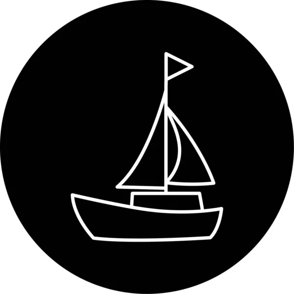 Sail Boat Simple Icon Business Vector Illustration — Stok Vektör