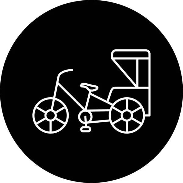 Cycle Rickshaw Simple Icon Business Vector Illustration — 스톡 벡터