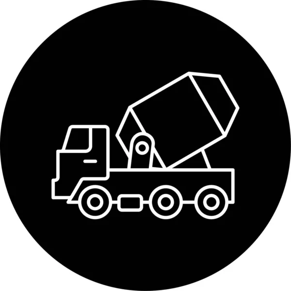 Concrete Mixer Icon Vector Illustration — Stock Vector