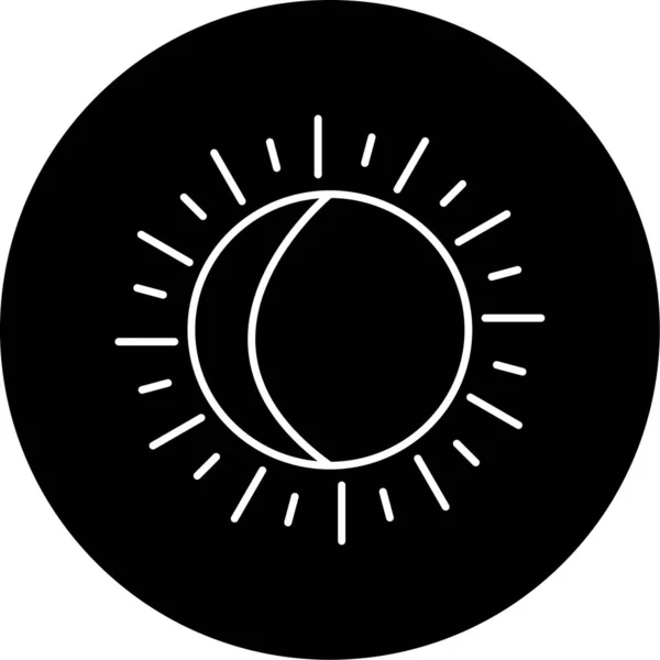 Lunar Eclipse Icon Vector Illustration — Stok Vektör