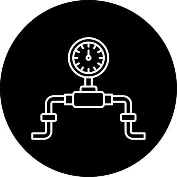 Pressure Gauge Icon Vector Illustration — Vetor de Stock