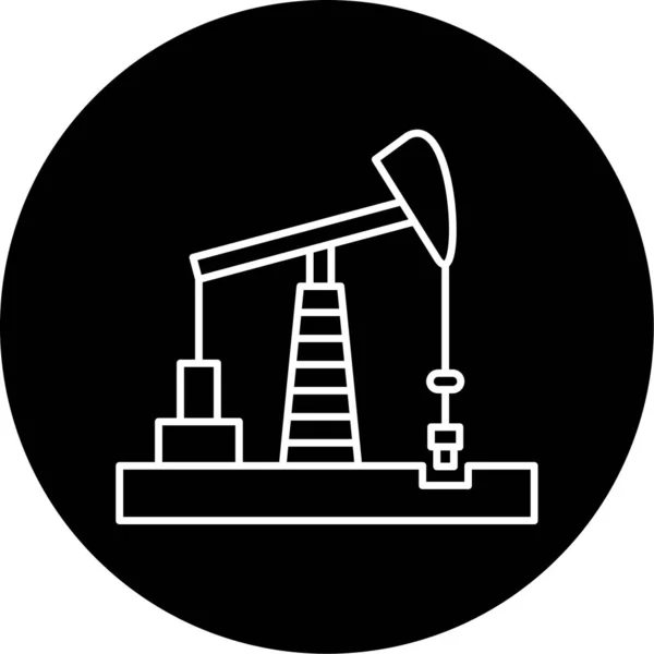 Illustrazione Vettoriale Icona Del Campo Petrolifero — Vettoriale Stock