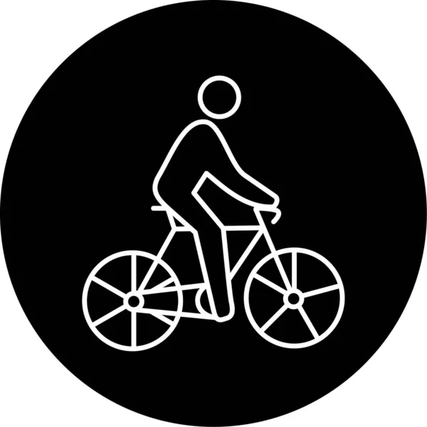 サイクリングアイコンベクトルイラスト — ストックベクタ