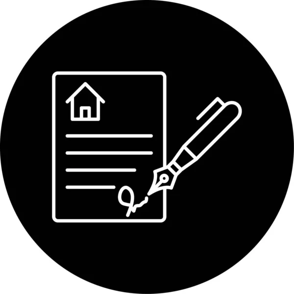 Icono Contrato Vector Ilustración — Archivo Imágenes Vectoriales