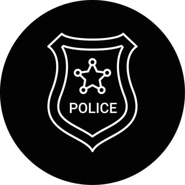 Ícone Emblema Policial Ilustração Vetorial — Vetor de Stock