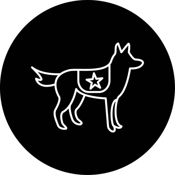 Polisens Hund Ikon Vektor Illustration — Stock vektor