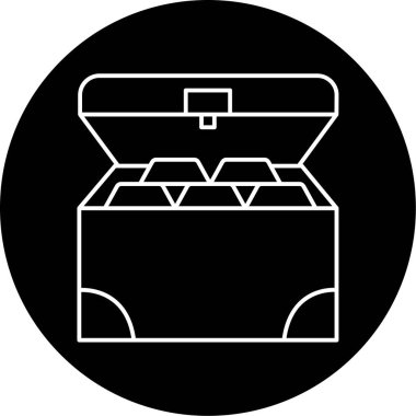 Madeni Para Göğüs simgesi vektör illüstrasyonu