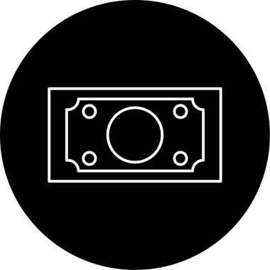 Banka notu simgesi vektör illüstrasyonu