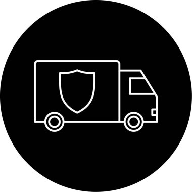 Güvenlik Van simgesi vektör çizimi