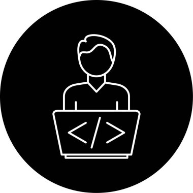 Programcı simgesi vektör illüstrasyonu