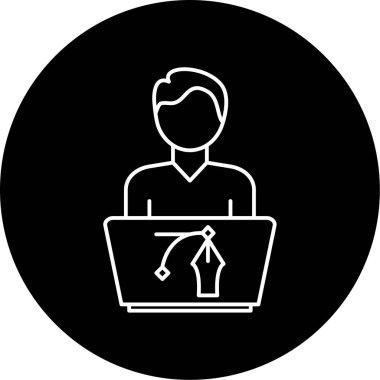 Tasarımcı simgesi vektör illüstrasyonu