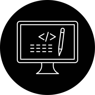 Kod simgesi vektör illüstrasyonunu düzenle