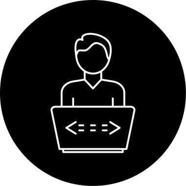 Yazılım Tasarımcısı ikon vektör çizimi