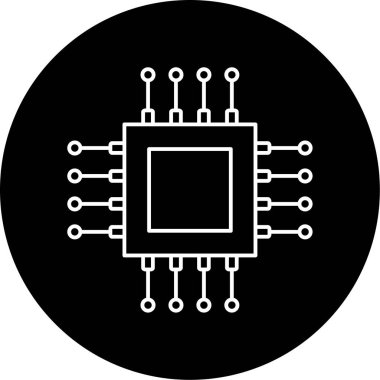 İşlemciler simge vektör illüstrasyonu