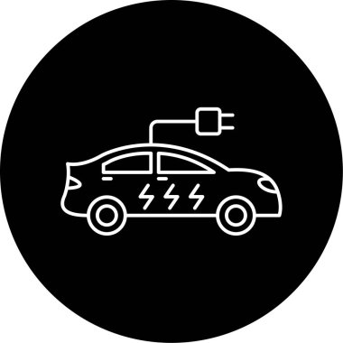 Elektrikli araba simgesi vektör illüstrasyonu