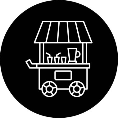  İçecekler Stall ikon vektör illüstrasyonu