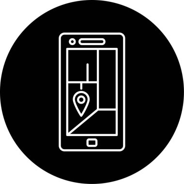 Mobil GPS simgesi vektör çizimi