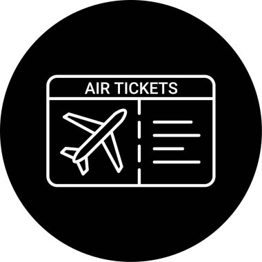 Uçak Bilet simge vektör çizim