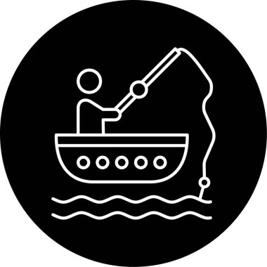 balıkçılık simgesi vektör illüstrasyonu